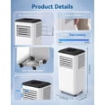 thumbnail image 6 of Portable Air Conditioner for Bedroom up to 350 Sq Ft, 8,000 BTU, 4-in-1 with Dehumidifier，Window Kit Included, 6 of 9