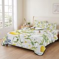 thumbnail image 2 of Twin Quilt Set 68''x86'', Summer Lemon Lightweight Summer Bedspread Coverlet Set with 2 Pillow Shams, Watercolor Yellow Spring Floral Botanical Breathable All Season Quilt Bedding for Dorm/Bedroom, 2 of 9