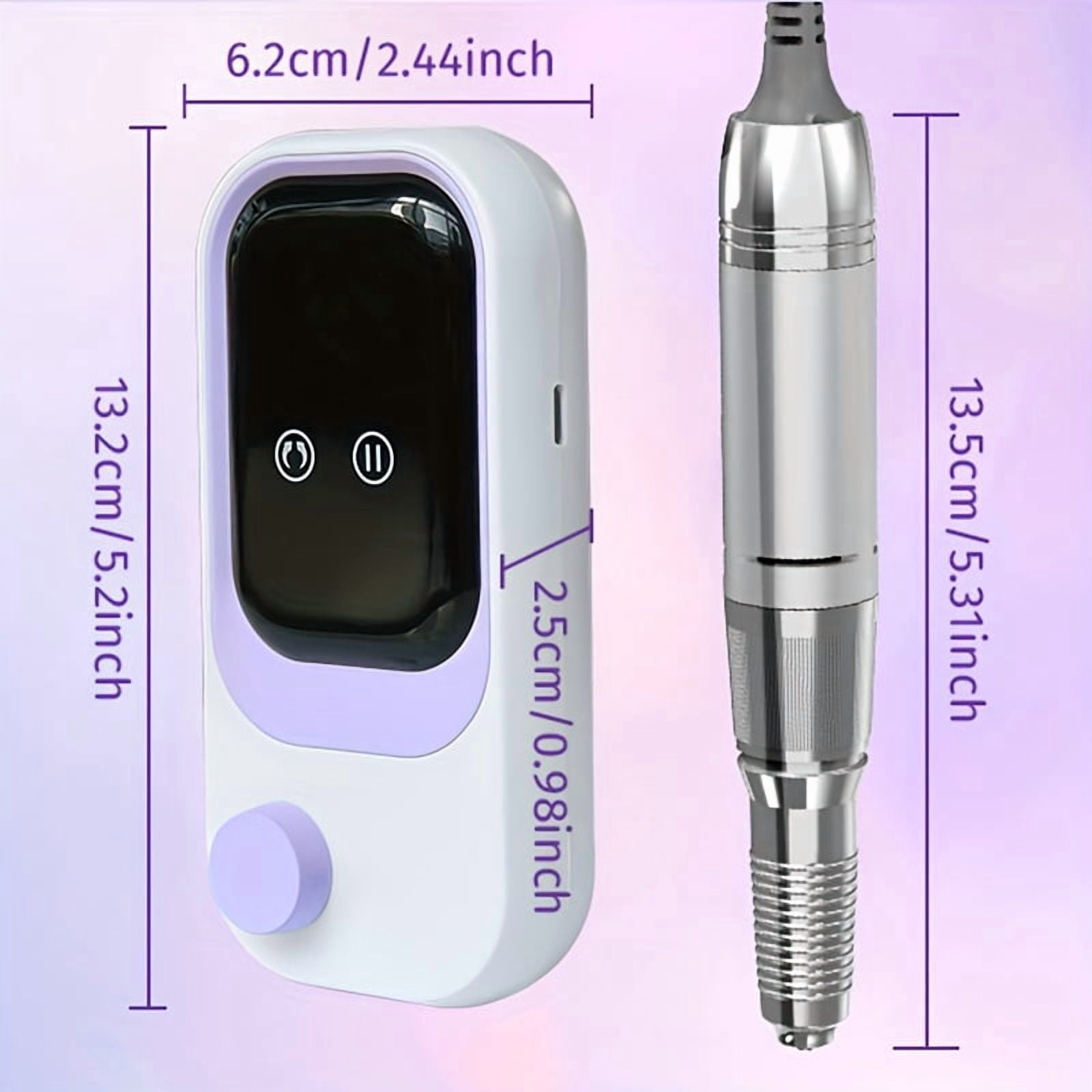 35000RPM Electric Nail Drill, Rechargeable Nail File with Base & Drill Bits, Professional Acrylic Nail Remover for Salon Home Use