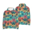 thumbnail image 6 of Bingfone Hawaii Palms Men's Drawstring Hoodie Long Sleeve Pocket Sweatshirts-X-Large, 6 of 6