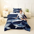 thumbnail image 2 of Feelyou Ink Shark Twin Comforter Sets for Kids Boys Girls, Vintage Sea Animal Bedding Set, bLUE, Blue Reversible, 2 Pieces, 2 of 6