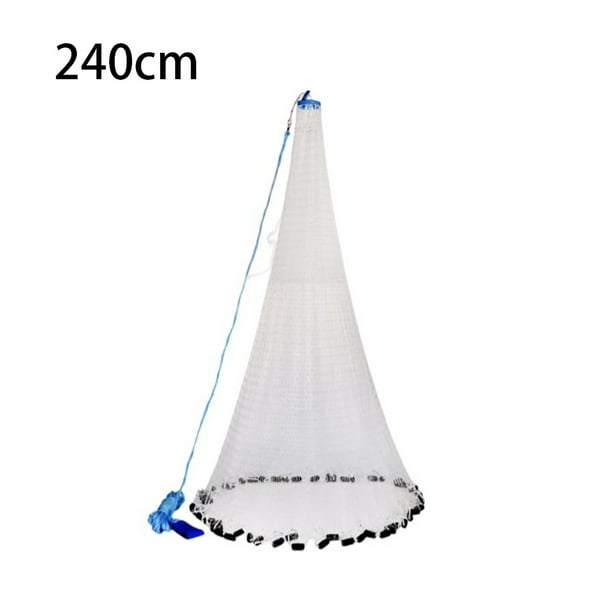 Fishing Net Compact Size Foldable Design Large Capacity Cone Shape Hand  Throw Mesh Outdoor Accessories Professional Heavy-duty 240cm