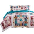 thumbnail image 2 of Zay 2 Piece Microfiber Twin Quilt Set, Vintage Patchwork, Multicolor - Saltoro Sherpi, 2 of 6