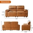 thumbnail image 6 of Faux Leather Sofa Couch, Luxury Mid-Century 68" 2-Seater Armchair Couch with Comfort Cushion for Living Room, Easy to Assembly, Elegant Cognac Tan, 6 of 6