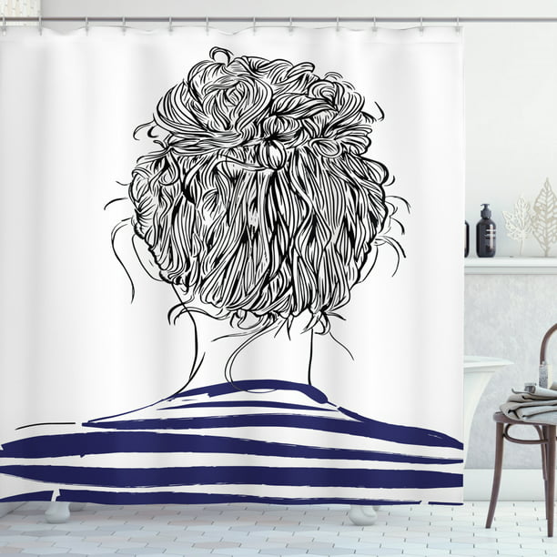 Sketch Shower Curtain Print Of A Young, Sketch Shower Curtain Drawing