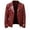 Red, variant on Men's Faux Leather Motorcycle Jacket Long Sleeve Hoodless Biker Jacket for Winter Zipper Coat Outerwear for Men