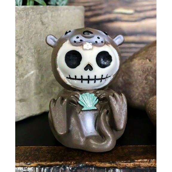Ebros Furrybones Otto The Sea Otter Figurine Furry Bones Otter Hooded Skeleton