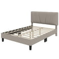 thumbnail image 2 of Novilla Queen Bed Frame with Headboard, Bed Frame Queen Size with Wood Slats Support,Linen Upholstered Adjustable Headboard, No Box Spring Needed, Heavy Duty Feet, Easy Assembly, Beige, 2 of 8
