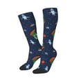 thumbnail image 2 of Balery Dinosaur Astronaut Space Surfing Printed Novelty Socks Men's Women's Crew Socks Sports Socks Knee High Socks Cotton Socks Quirky and Cool Socks, 2 of 9