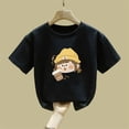 thumbnail image 4 of Blusas y camisas de manga corta con cuello redondo para niños Camiseta de verano de manga corta estampada para niñas Jersey elegante de cuello redondo para niñas Top de algodón para niños, 4 of 6