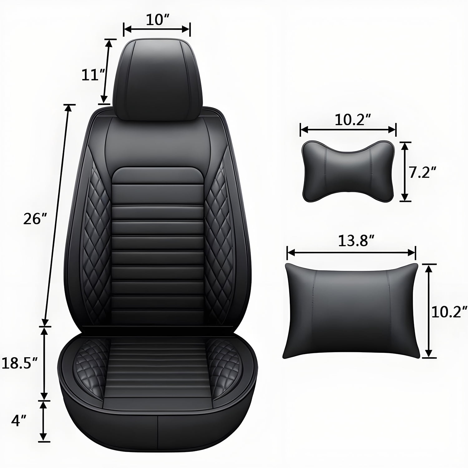 Full Set Car Seat Covers Fit for Nissan Sentra 2008-2024,5pcs PU Leather Car Seat Cushion Protector Waterproof&Airbag Compatible,Black
