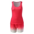 thumbnail image 4 of Ketyyh-chn99 Ensemble de Survêtement pour Femmes Pyjama Ensemble de Shorts Survêtement pour Femmes Tenues Manches Courtes Ensemble de Shorts Décontracté Ensemble Deux Pièces Rouge,m, 4 of 5