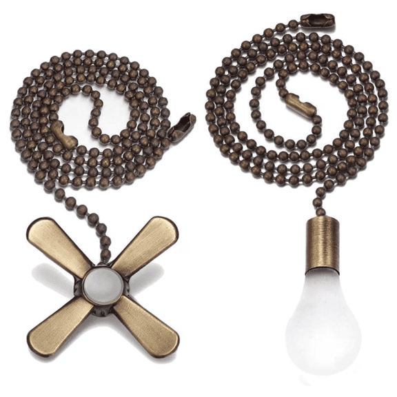 XMKP Ceiling Fan Pull Chain Beaded Ball Extension Chains with Light Bulb and Fan Cord