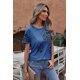 thumbnail image 4 of ABPHQTO Camiseta de mujer rosa con cuello de pico y estampado de letras Everything Is Fine, 4 of 5