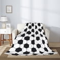 thumbnail image 2 of Sikiie Soccer Ball Cozy Flannel Fleece Throw Blanket: Lightweight & Thick for All Seasons - Perfect for Women, Men, & Kids"60"x50", 2 of 6