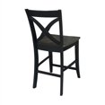 thumbnail image 5 of Home Square Cosmo 24" Cross Back Counter Stool in Coal - Set of 3, 5 of 11