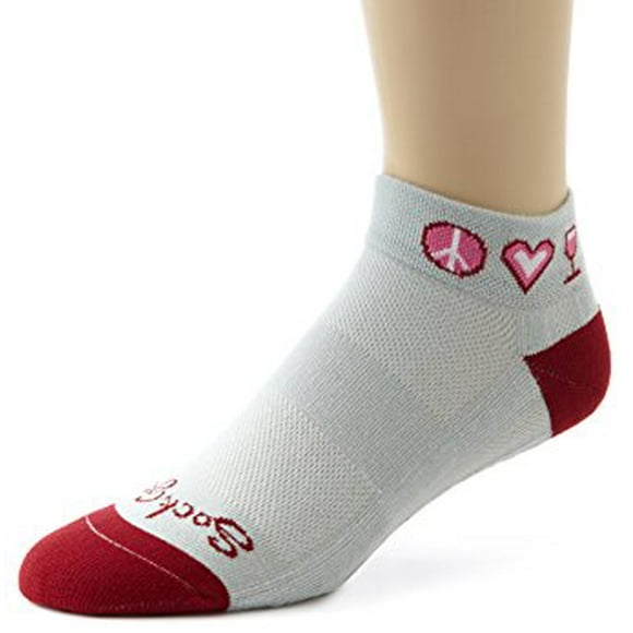Socks - SockGuy - Channel Air 1" Peace Love Wine S/M Cycling/Running