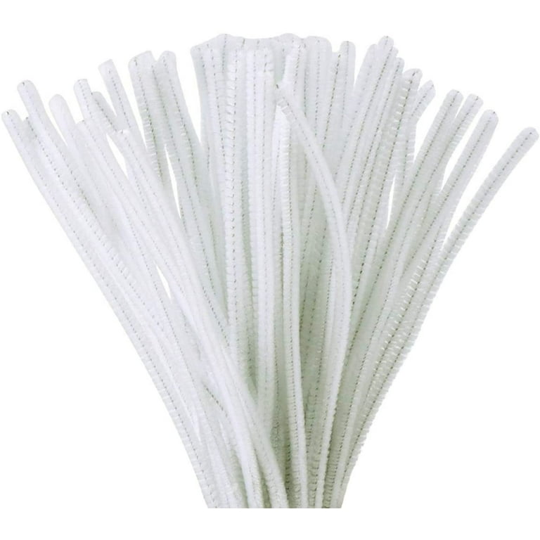 TOCOLES Pipe Cleaners Craft Supplies - 300pcs White Pipe Cleaners Chenille Stems for Craft Kids DIY Art Supplies (6 mm x 12 inch)