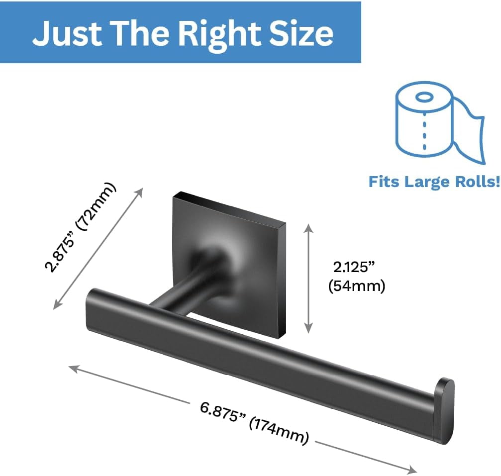 Gatco 5583MX Waterline Wall Mounted Euro Toilet Paper Holder, Matte Black