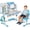 43.73" x 31.52" x 21.28 Blue, variant on Mohsoe Kid's Study Desk and Chair Set, Height Adjustable Children's Desk and Chair Set with Bookshelf and Storage Drawer, 50-Degree Tiltable Desktop Study Table with Chairs for Bedroom Room Pink