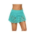 thumbnail image 1 of Jupe de Bain en Dentelle Crochetée pour Femmes, Bas de Bikini, Cyan, S, 1 of 6