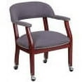 thumbnail image 2 of Emma + Oliver Gray Fabric Luxurious Conference Chair with Casters, 2 of 12