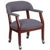 Flash Furniture Sarah Gray Fabric Luxurious Conference Chair with Accent Nail Trim and Casters