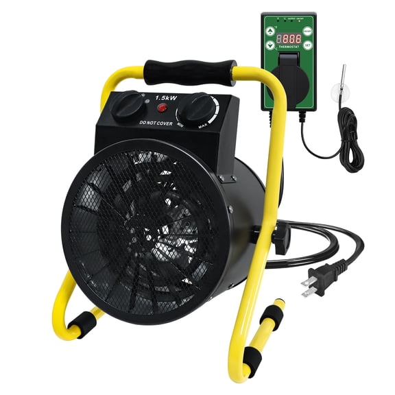 EAGLE PEAK 1500W Indoor Heater with Thermostat, Rapid Warming with Overheat Protection& Radiant Heating, 1 Pack, Black