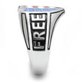 thumbnail image 4 of High polished (no plating) Stainless Steel Ring with Epoxy in Multi Color for Women Biker Theme Multi Color Stone Color Style TK3192 Size 12, 4 of 4