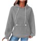 thumbnail image 2 of HongQid Womens Hoodies Casual Long Sleeve Drawstring Waffle Pullover Tops Loose Hooded Sweatshirt with Pocket, 2 of 4