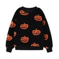 thumbnail image 6 of Dihao Fall Winter Sweater Halloween Pumpkin Printed Pullover Fashionable Casual Long Sleeved Plush Round Neck Blouse Tops Womens Sweater, 6 of 6