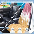 thumbnail image 3 of KUIFORTI Ice Cream Car Seat Cover Protector Front Seats Easy Installation Sweat Towel Seat Covers Bucket Anti-Slip Fit Fit for Car SUV Van for Gym Workout Beach Hiking, 3 of 7