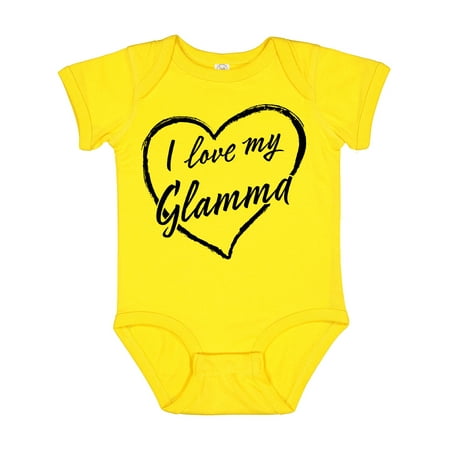 

Inktastic I Love My Glamma in Black Chalk Heart Gift Baby Boy or Baby Girl Bodysuit