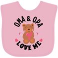 thumbnail image 3 of Inktastic Oma and Opa Love Me Grandchild Bear Girls Baby Bib, 3 of 4