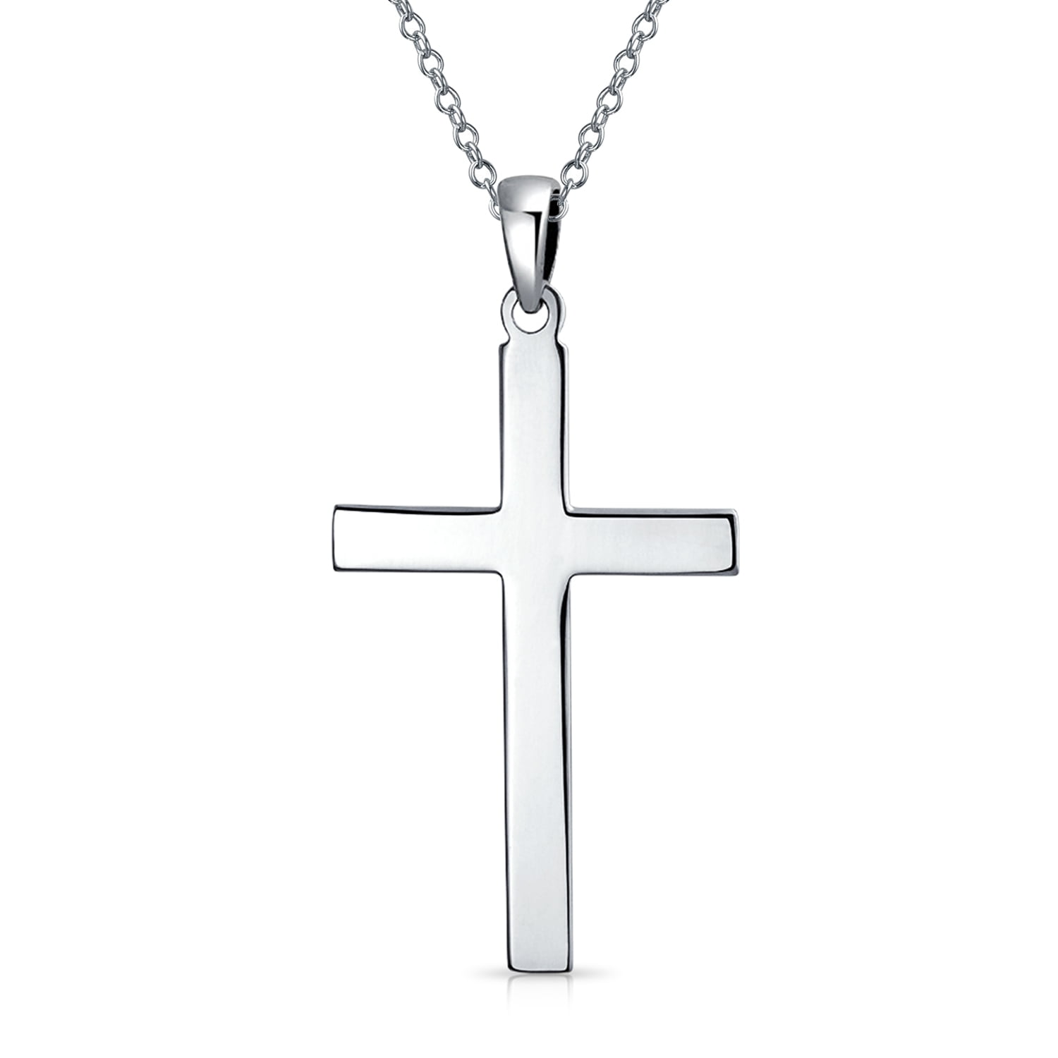 Solid Cross .925 Sterling Silver Pendant 