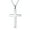 Silver, variant on Mens Unisex Sterling Silver Jesus Cross Pendant Necklace - Simple Religious Design