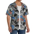 thumbnail image 4 of Xecao offers the Video Game for Men's Casual Short-sleeved Shirt, a button-up collared shirt with a pocket, perfect for beach vacations and yacht travel in the Medium size., 4 of 7