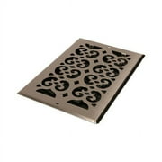 Decor Grates 6" x 10" steel plated brushed nickel finish scroll design wall register