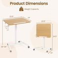 thumbnail image 2 of Costway Folding Standing Table Portable Mobile Sit-Stand Desk with 90° Tiltable Desktop Smooth Wheels Height Adjustable Computer Workstation with Hook and Cup Holder for Office, 2 of 10