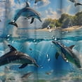 thumbnail image 5 of Orinice Dolphin Shower Curtain Sets with Non-Slip Rugs Bath U-Shaped Mat Toilet Lid Cover Blue Ocean Sky Tropical Beach PlAMTree Jummping Sea Animal Fish Summer Bathroom Shower Curtain with  60x72, 5 of 7