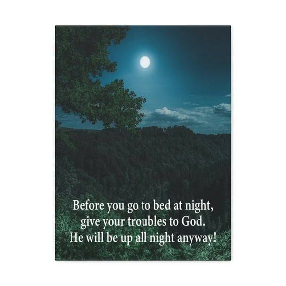 Scripture Walls Psalm 55:22 God Has Your Problems Canvas Bible Verse Christian Wall Art Ready to Hang Unframed