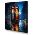 thumbnail image 2 of Designart "Urban Icon Red Telephone Booth II" Cityscapes Canvas Art Print, 2 of 5