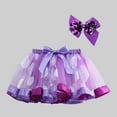 thumbnail image 2 of Ugoldhm Little Girls Skirt Mesh Summer Cute Print Elastic Waist Dance Skirts with Hair Band Size 3-8 Years, 2 of 6