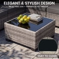 thumbnail image 6 of MaagorVita 7 Pieces Patio Furniture Sets Outdoor All-Weather Sectional Patio Sofa Set PE Rattan Weaving Wicker Patio Conversation Set with Glass Table, Gray, 6 of 8