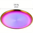 thumbnail image 2 of QUTETN 2pcs Stainl Steel Dinner Plates Dert Salad Plates Set Indian 9.1 Inch Colorful Round Metal Platter for Camping Unbreakable and Reusable Dishwasher Safe, 2 of 4