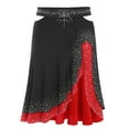 thumbnail image 3 of Zaldita Aislor Womens Latin Salsa Tango Dance Skirt Shinny Rhinestones Ruffled Skirt Black L, 3 of 5