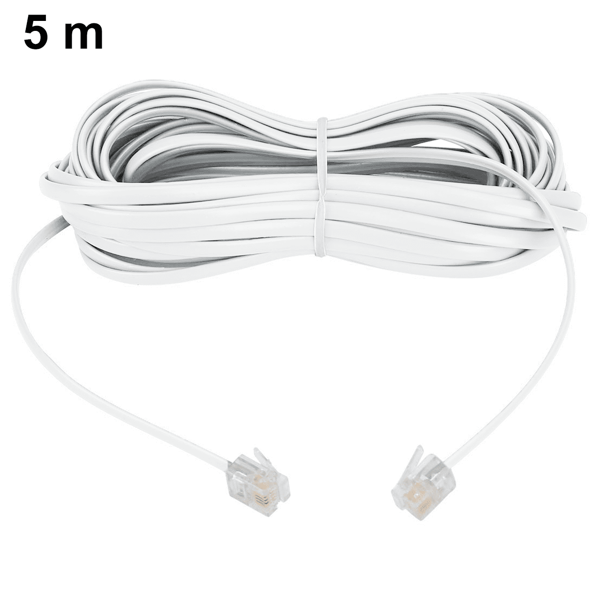 25FT Feet RJ11 4C Modular Telephone Extension Phone Cord Cable Line Wire 5 LOT 