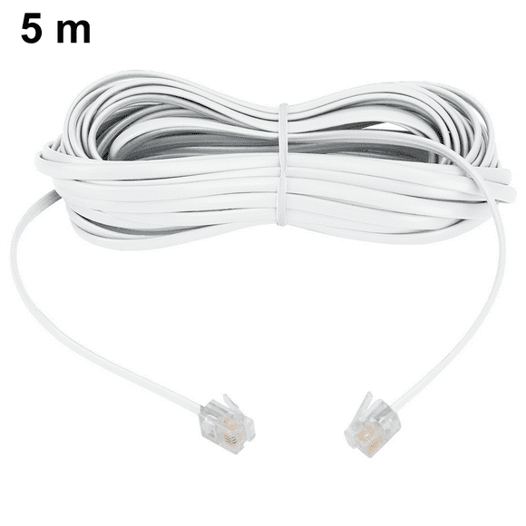 Phone Line Cord - Modular Telephone Extension Cord - 2 Conductor (2 pin, 1 line) Cable
