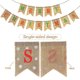 thumbnail image 3 of Banderines de arpillera de Feliz Navidad, 4,8 m, con copos de nieve, guirnalda navideña vintage de yute y 14 banderines., 3 of 5