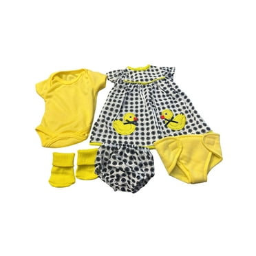 Baby Doll Clothes- Ducky Dress and Romper Set Fits 15-18 Inch Baby Dolls